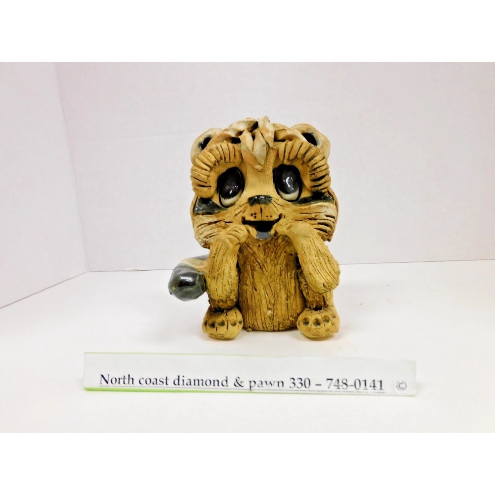 VTG Studio Pottery Raccoon Figurine Whimsical Clay Animal Sculpture DH14